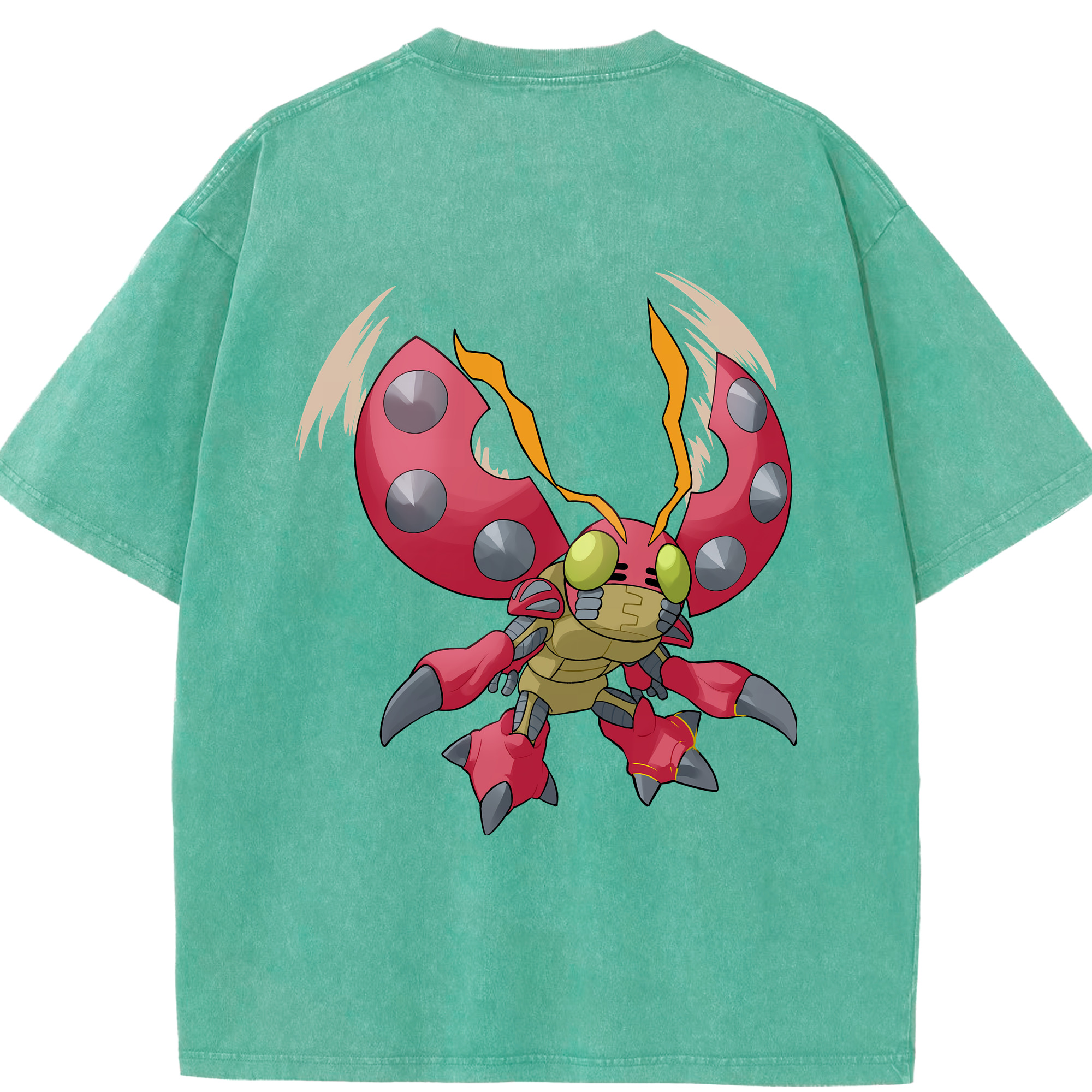 （画像用） Digimon デジタルモンスター/デジモン 綿100% ヴィンテージ風 半袖Tシャツ（背面プリント）